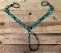 Turquoise Cheetah 1” Wide Breast Collars