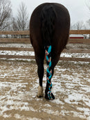 Black & Blue Aztec Braided Tail Wrap