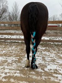 Black & Blue Aztec Braided Tail Wrap