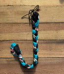 Black & Blue Aztec Braided Tail Wrap