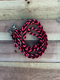 Black & Hot Pink Loop Reins