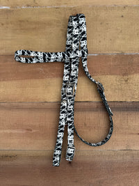 Black Cow Print Brow Band Headstalls