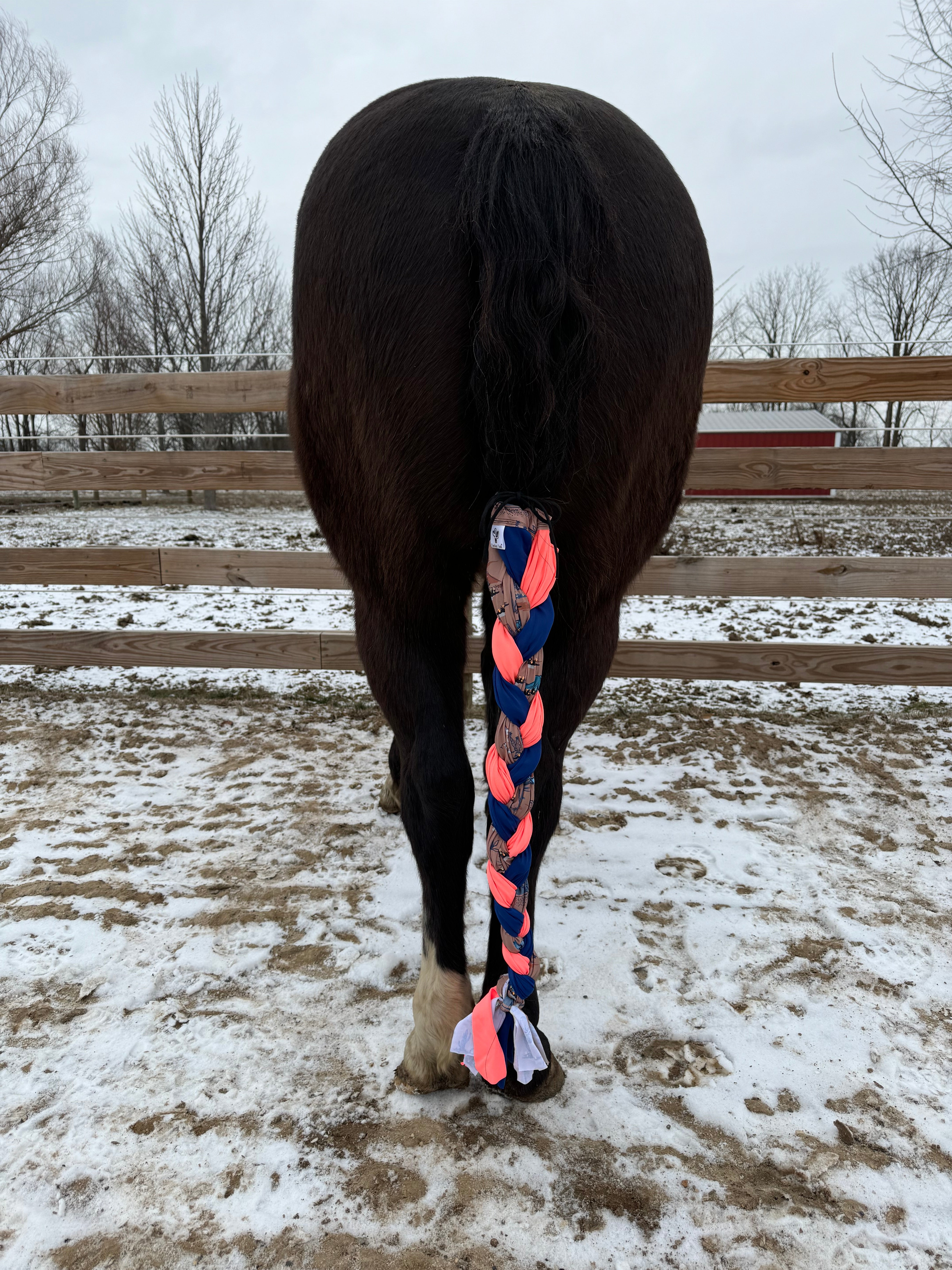 Coral Southwest Braided Tail Wrap