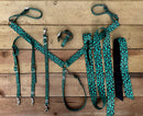 Turquoise Cheetah Tack Sets