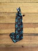 Turquoise Flowers Tail Bag