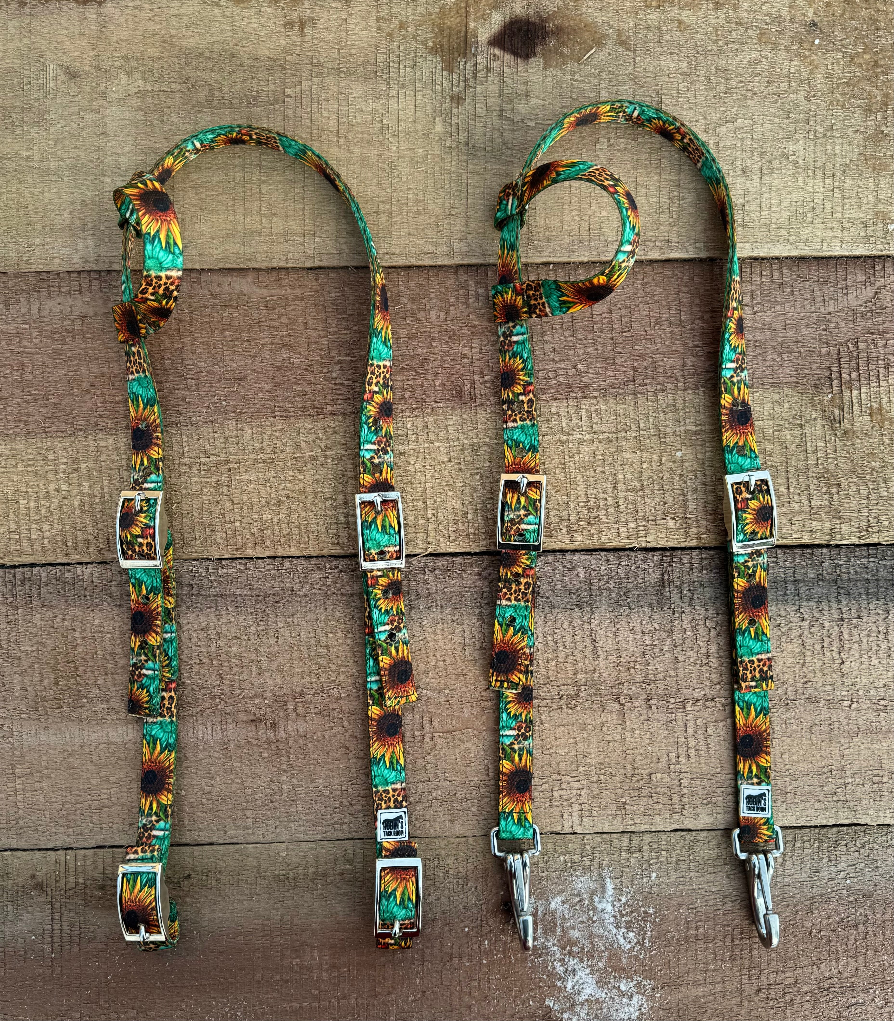 Sunflowers & Turquoise One Ear Headstalls