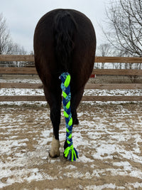 Blue Animal Print Braided Tail Wrap