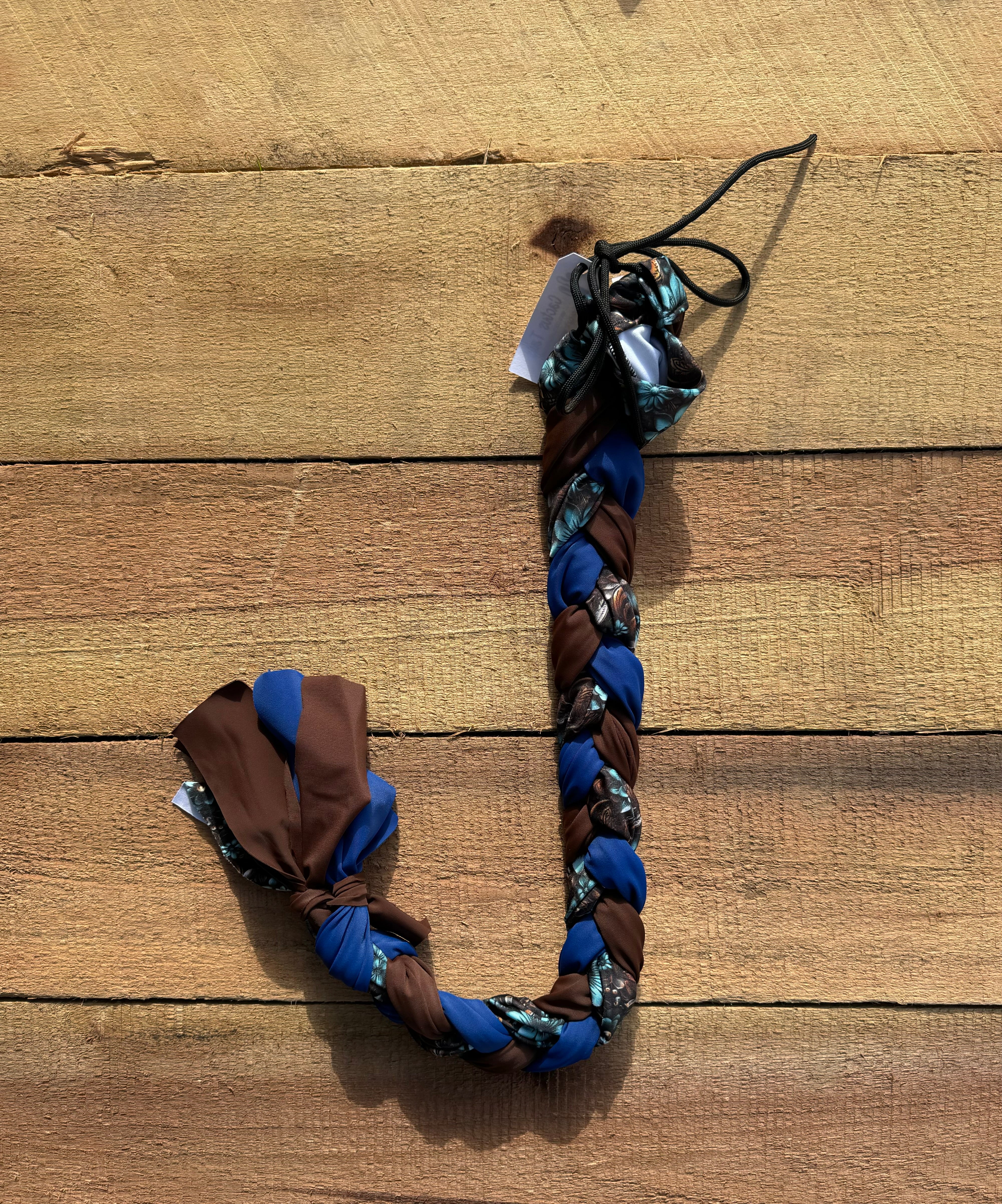 Blue Floral Braided Tail Wrap