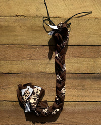 Brown Animal Print Braided Tail Wrap