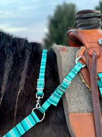 Blue Serape Breast Collars with a Wither Strap