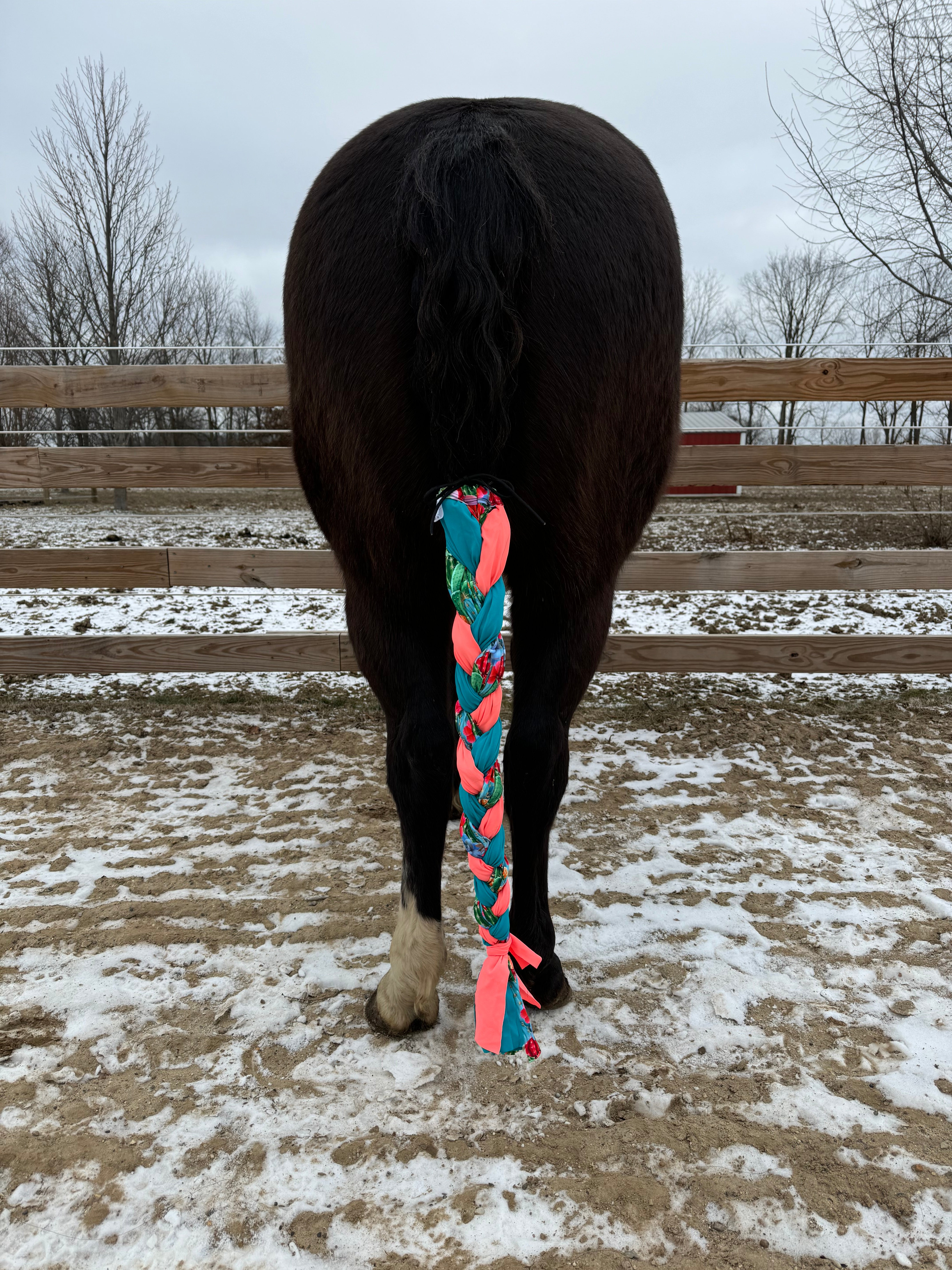 Cactus & Coral Braided Tail Wrap