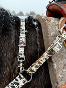 Brown Cow Print Breast Collars with a Wither Strap