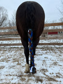 Blue Floral Braided Tail Wrap