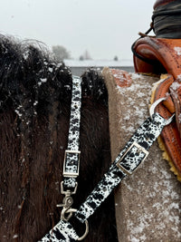 Black Cow Print Breast Collars with a Wither Strap