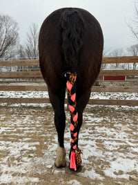 Coral & Animal Print Braided Tail Wrap