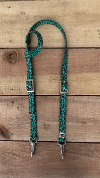 Turquoise Cheetah One Ear Headstalls